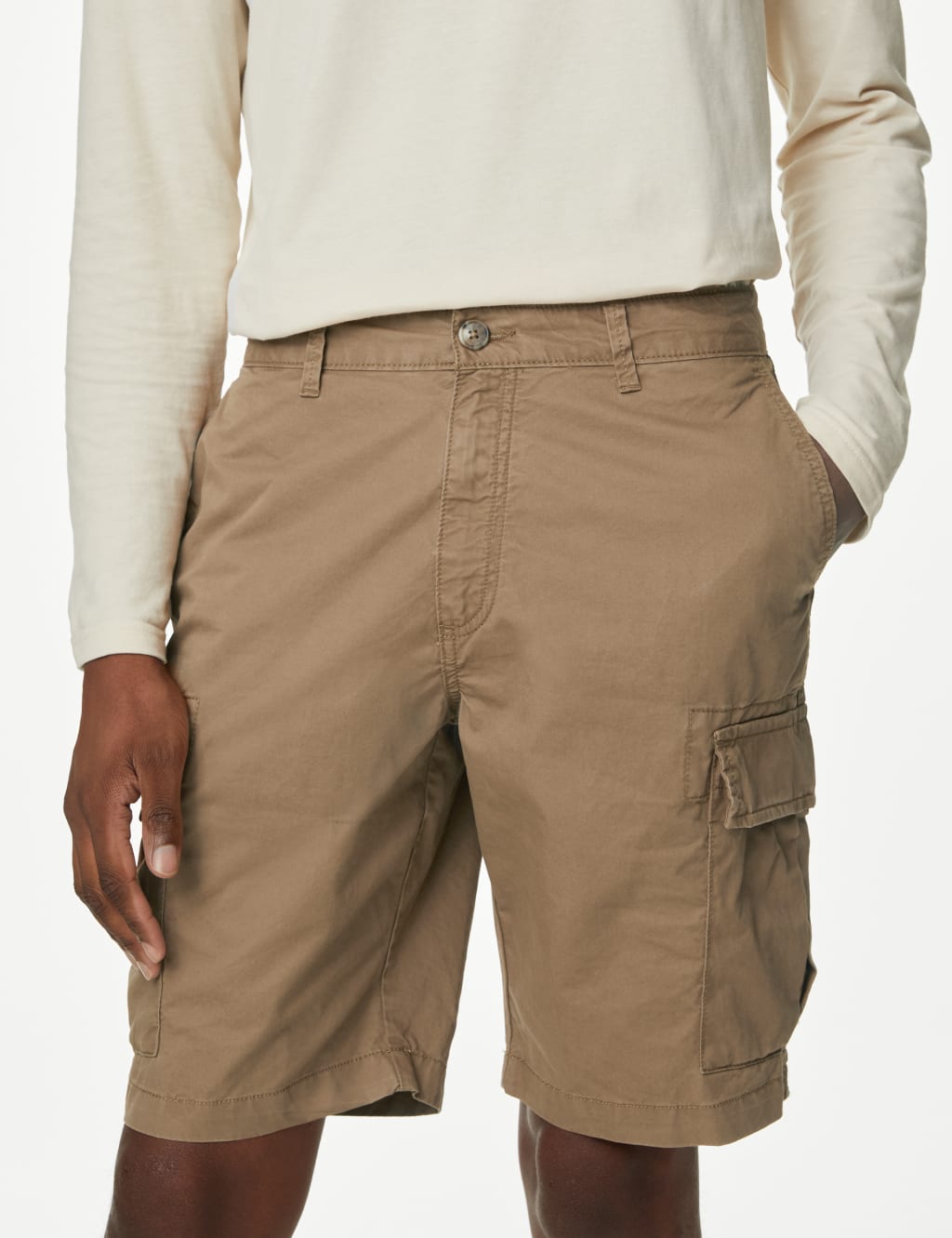 Men's Organic Cotton Core Cargo Shorts in Stone Wash