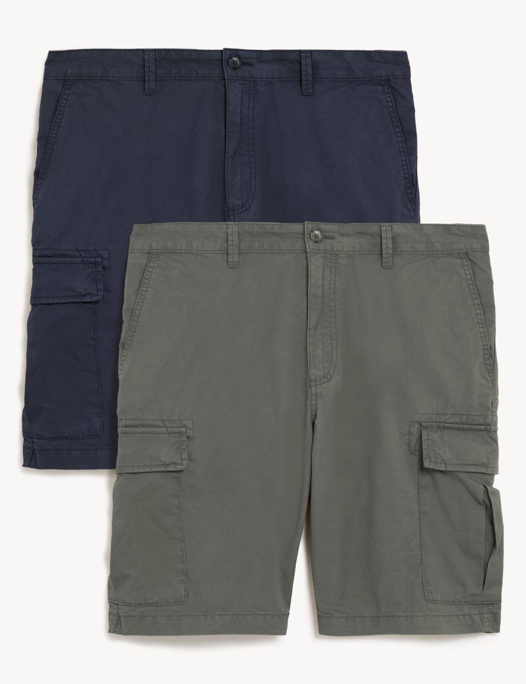 2pk Pure Cotton Cargo Shorts image 1