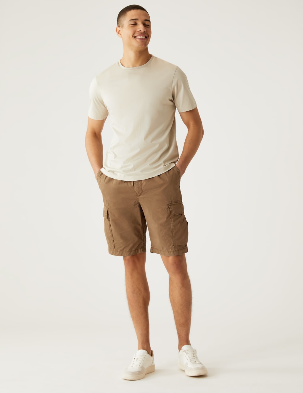 Pure Cotton Elasticated Waist Cargo Shorts image 2