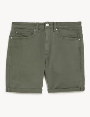 Tea Dyed Stretch Denim Shorts