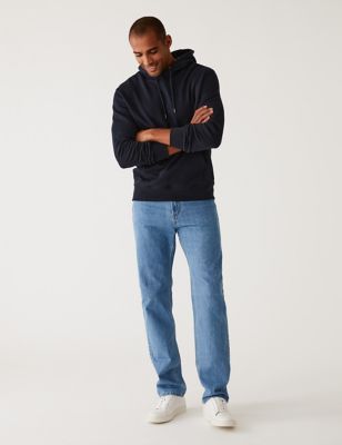 Zuiver katoenen jeans met rechte pasvorm - BE