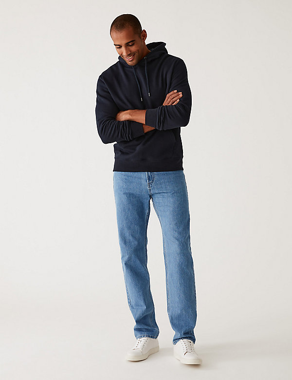 Straight Fit Pure Cotton Jeans - IT