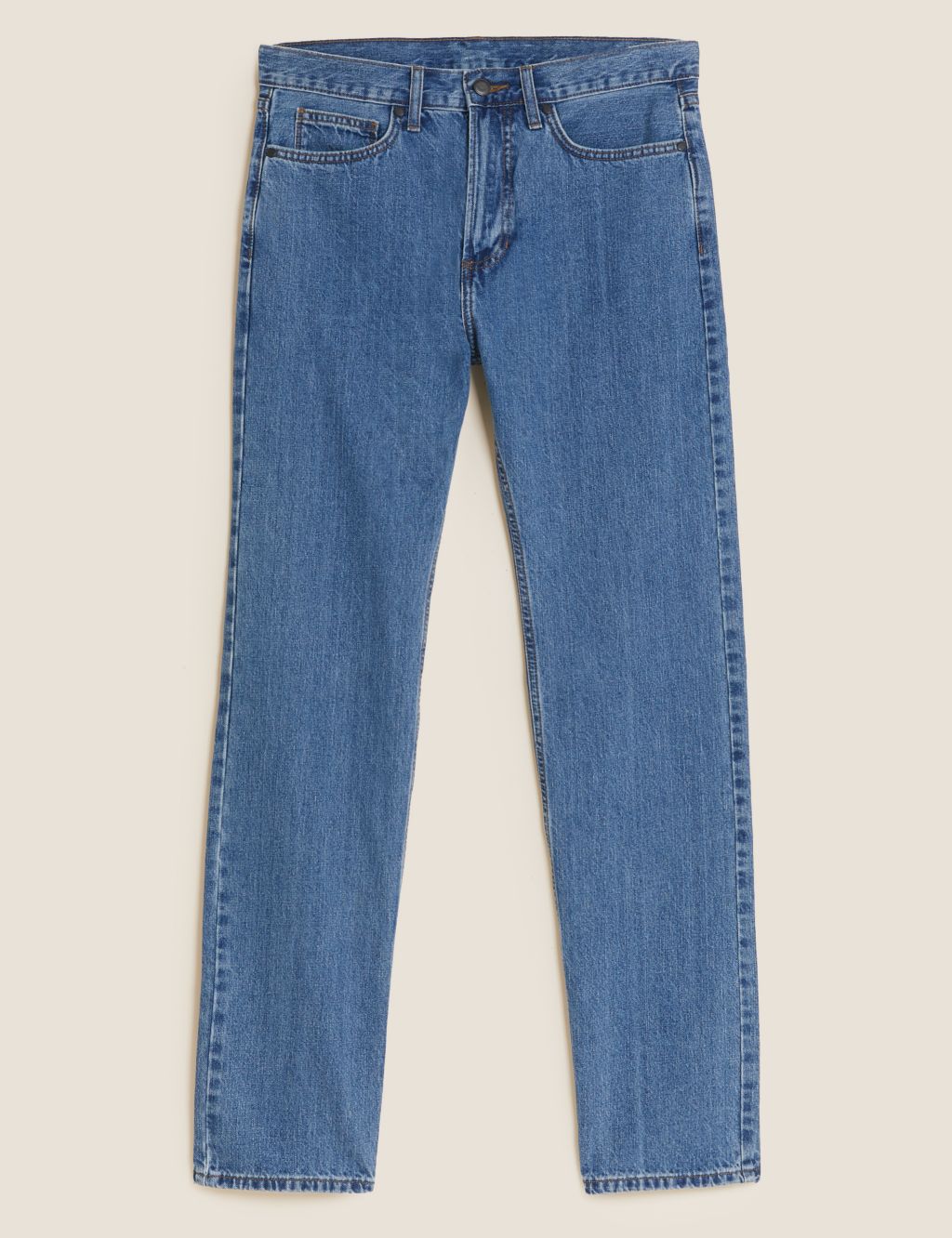 Straight Fit Pure Cotton Jeans image 1