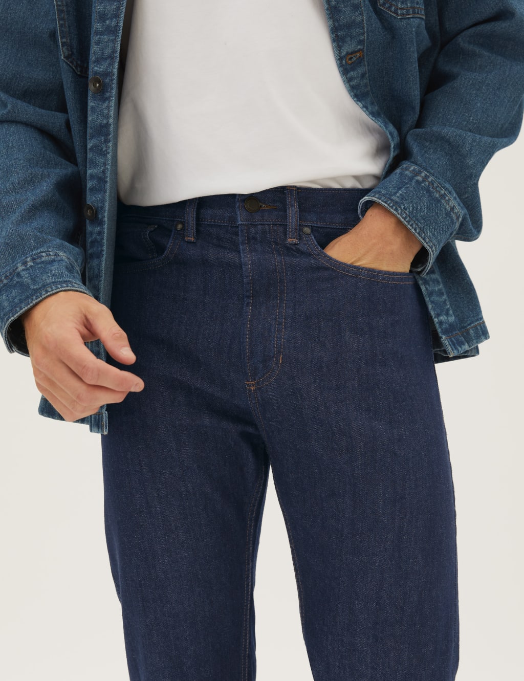 Straight Fit Pure Cotton Jeans image 4
