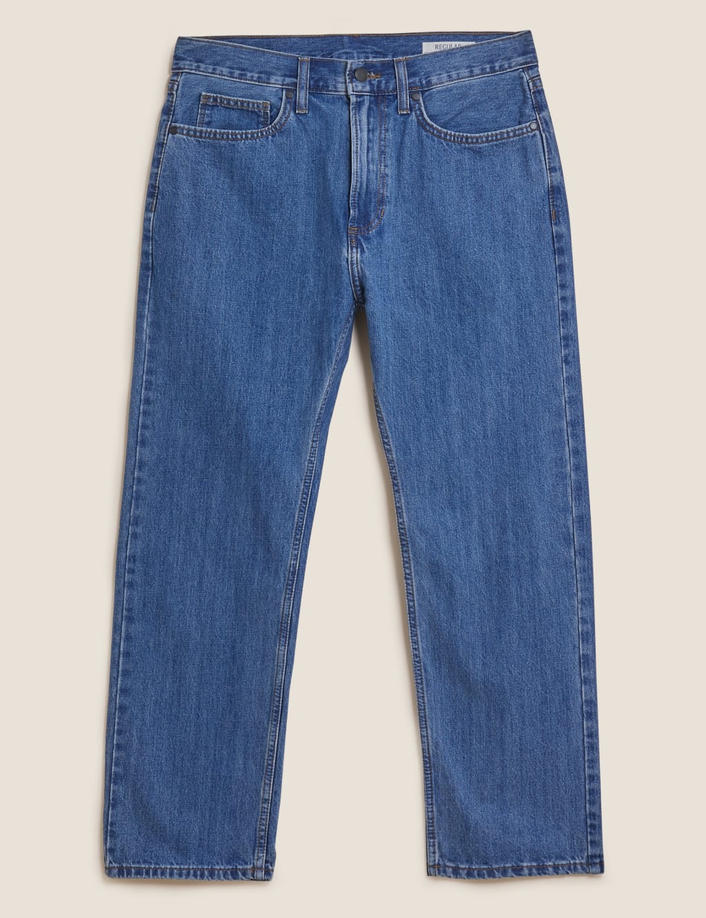 Shorter Length Pure Cotton Straight Fit Jeans image 1