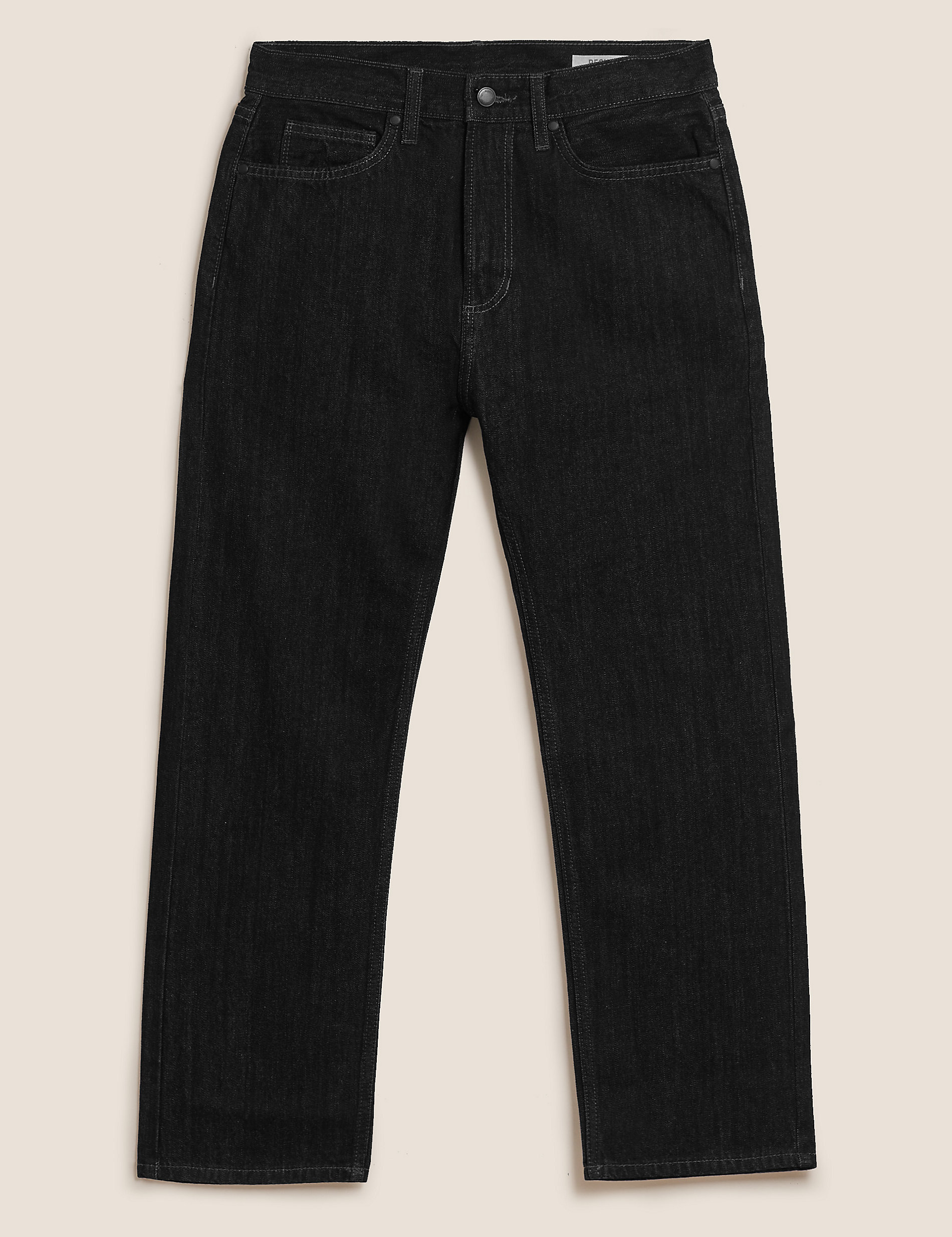 جينز بتصميم مستقيم وطول أقصر من القطن الصافي