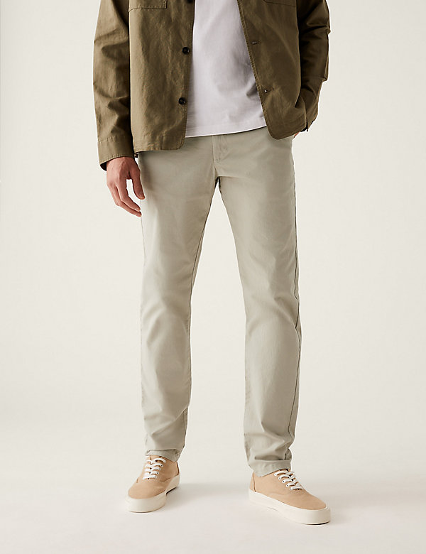 Tapered Fit Stretch Chinos - SG