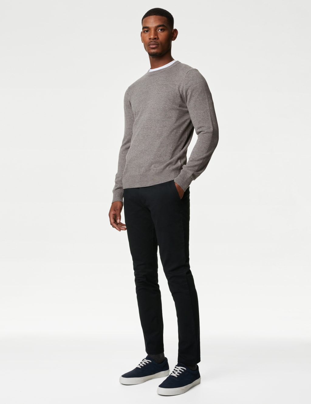 Shorter Length Slim Fit Stretch Chinos image 3