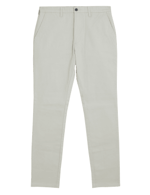 

Mens M&S Collection Slim Fit Stretch Chinos - Light Stone, Light Stone