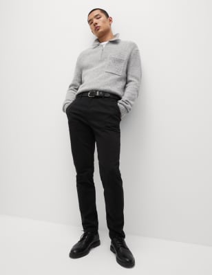 

Mens M&S Collection Chino-Hose mit Stretch und schmaler Passform - Black Mix, Black Mix
