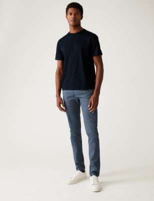 

Mens M&S Collection Skinny Fit Stretch Chinos - Light Blue, Light Blue