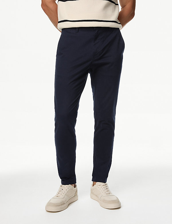 Chino-Hose mit Stretch in enger Passform - AT