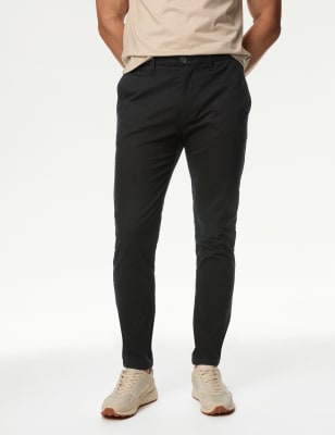 

Mens M&S Collection Skinny Fit Stretch Chinos - Black Mix, Black Mix