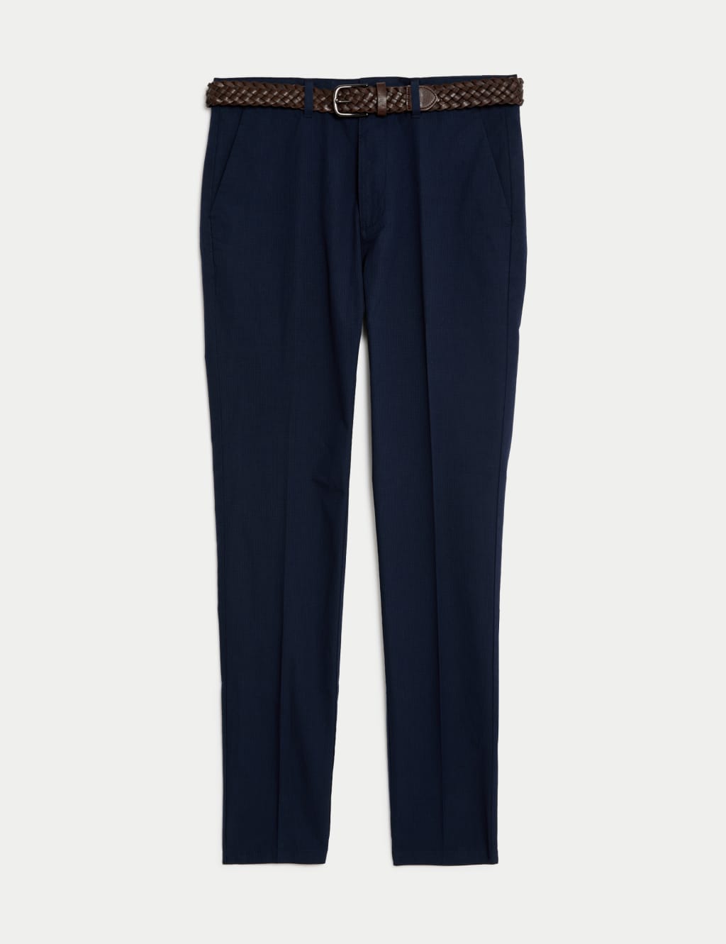 Slim Fit Textured Belted Chinos image 2