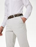 Παντελόνι chino με ζώνη, στενή εφαρμογή και ανάγλυφη υφή
