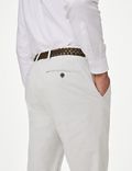 Slim Fit Textured Belted Chinos