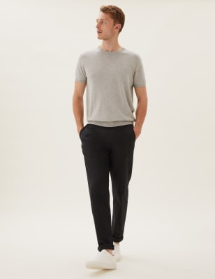 

Mens M&S Collection Pure Cotton Pleat-Front Chinos - Black, Black