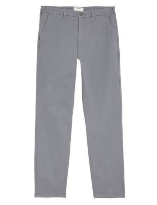 Mens M&S Collection Regular Fit Stretch Chinos - Mid Grey