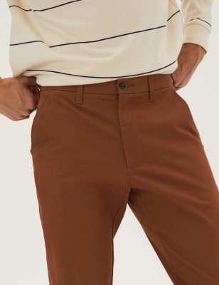 

Mens M&S Collection Chinos in normaler Passform mit Stretchanteil - Dark Red, Dark Red