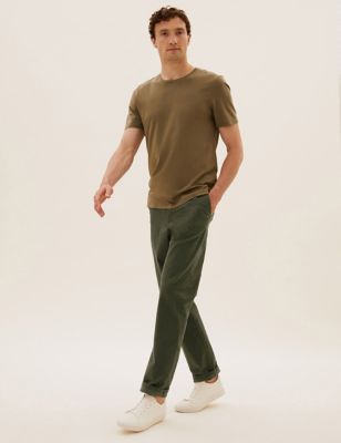 

Mens M&S Collection Regular Fit Stretch Chinos - Dark Green, Dark Green