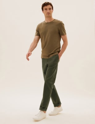 

Mens M&S Collection Regular Fit Stretch Chinos - Dark Green, Dark Green