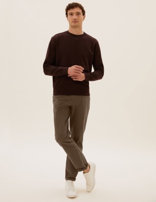 

Mens M&S Collection Chinos in normaler Passform mit Stretchanteil - Dark Brown, Dark Brown