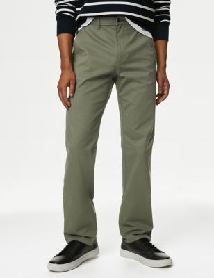 

Mens M&S Collection Regular Fit Stretch Chinos - Moss Green, Moss Green