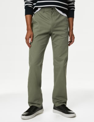 

Mens M&S Collection Regular Fit Stretch Chinos - Moss Green, Moss Green