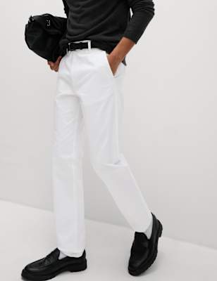 Mens white best sale chino trousers