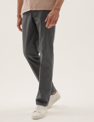 

Mens M&S Collection Big & Tall Regular Fit Stretch Chinos - Charcoal, Charcoal