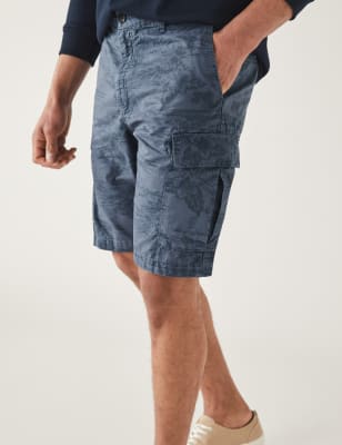 Pure Cotton Printed Cargo Shorts