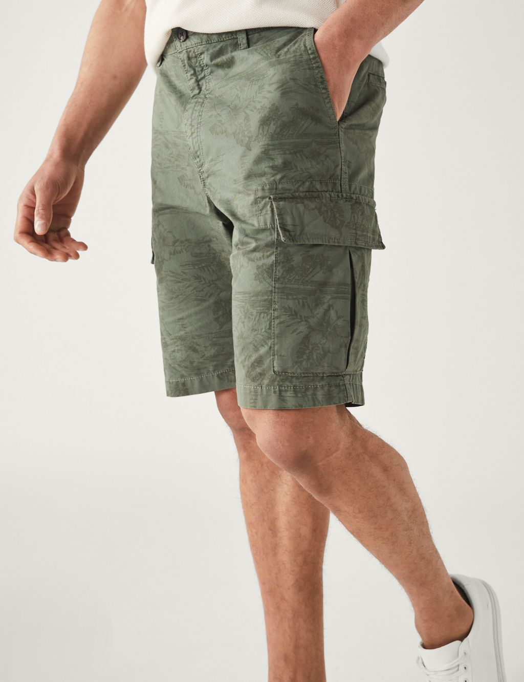 Pure Cotton Printed Cargo Shorts image 1