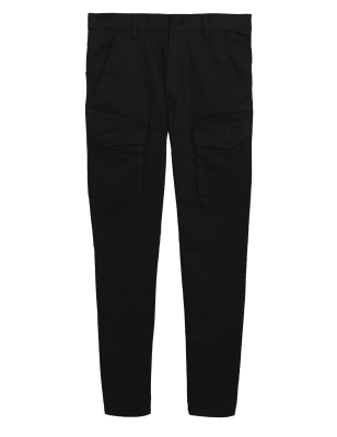 

Mens M&S Collection Slim Fit Cargo Trousers - Black, Black