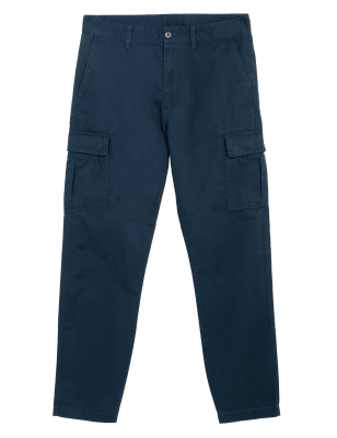 

Mens M&S Collection Schmal zulaufende, leichte Cargohose - Navy Mix, Navy Mix