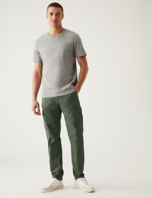 

Mens M&S Collection Tapered Fit Lightweight Cargo Trousers - Green, Green
