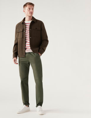 

M&S Collection Pantalón tapered con cinturilla elásticaMens - Khaki, Khaki