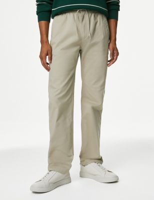 

Mens M&S Collection Tapered Fit Elasticated Waist Stretch Trousers - Sandstone, Sandstone