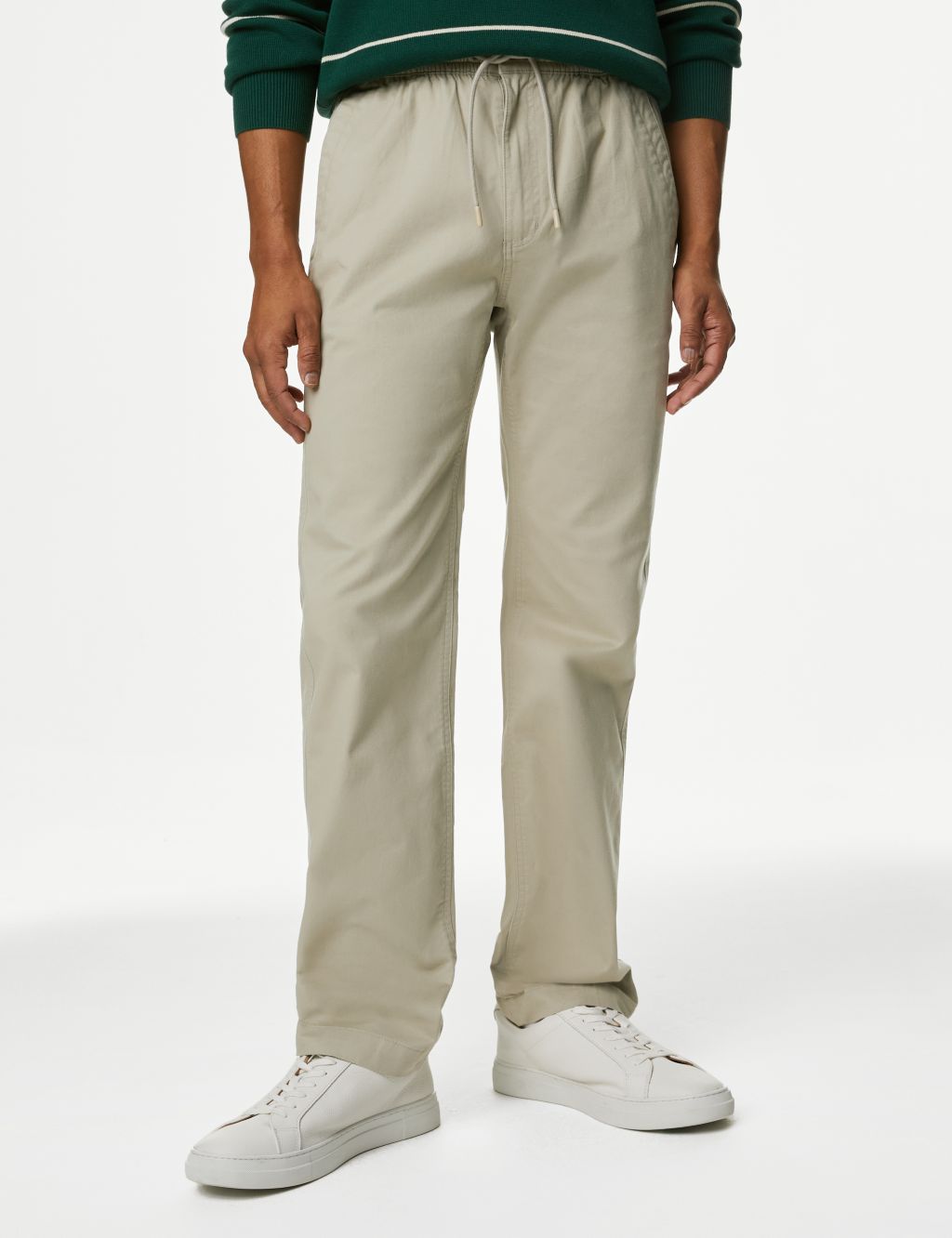 Tapered Fit Elasticated Waist Stretch Trousers