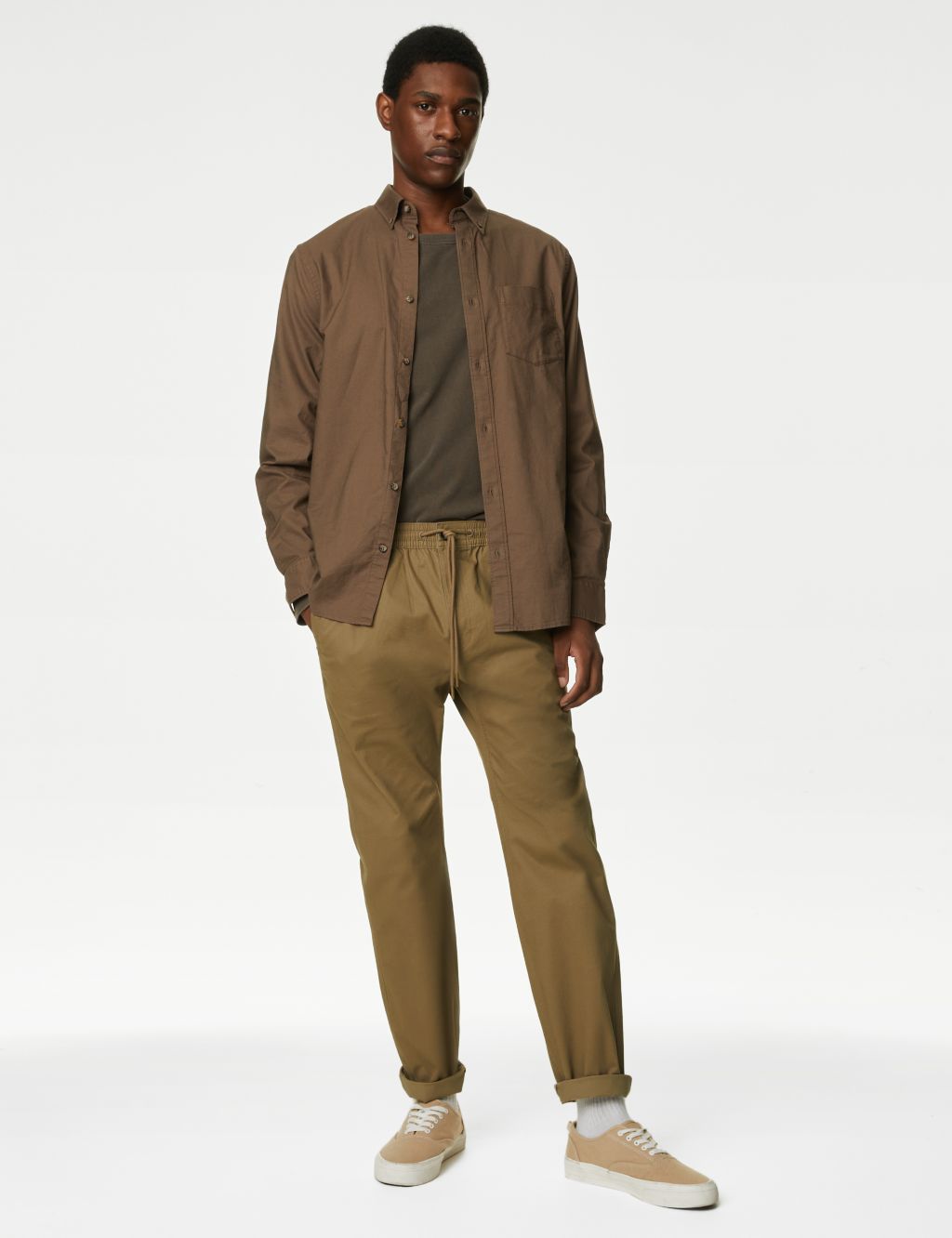 Tapered Fit Woven Stretch Trousers image 3