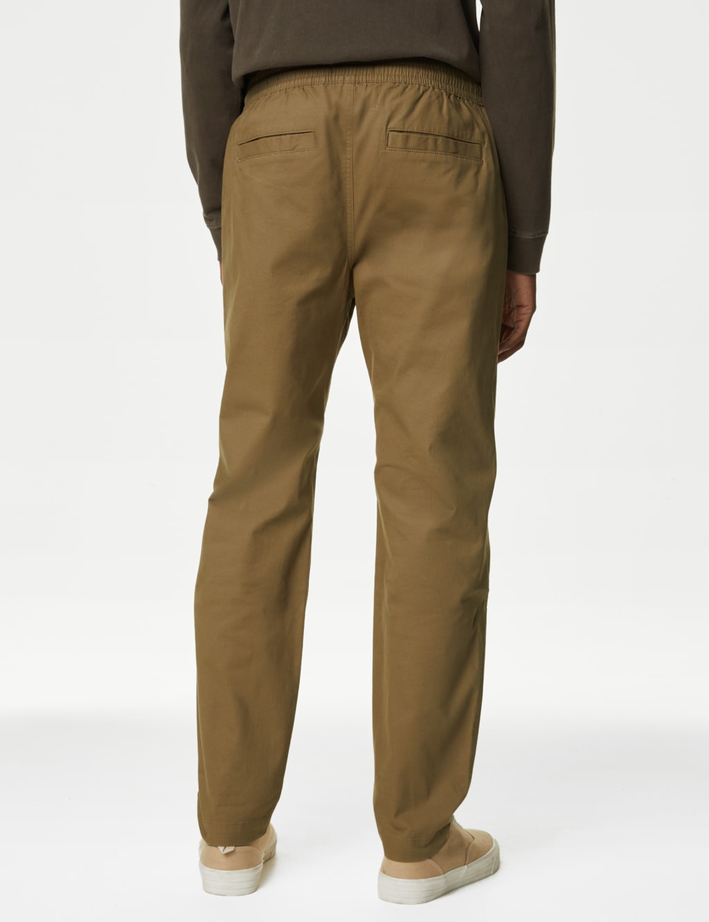 Tapered Fit Elasticated Waist Stretch Trousers image 5