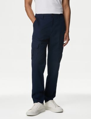 Tapered Fit Pure Cotton Lightweight Cargo Trousers