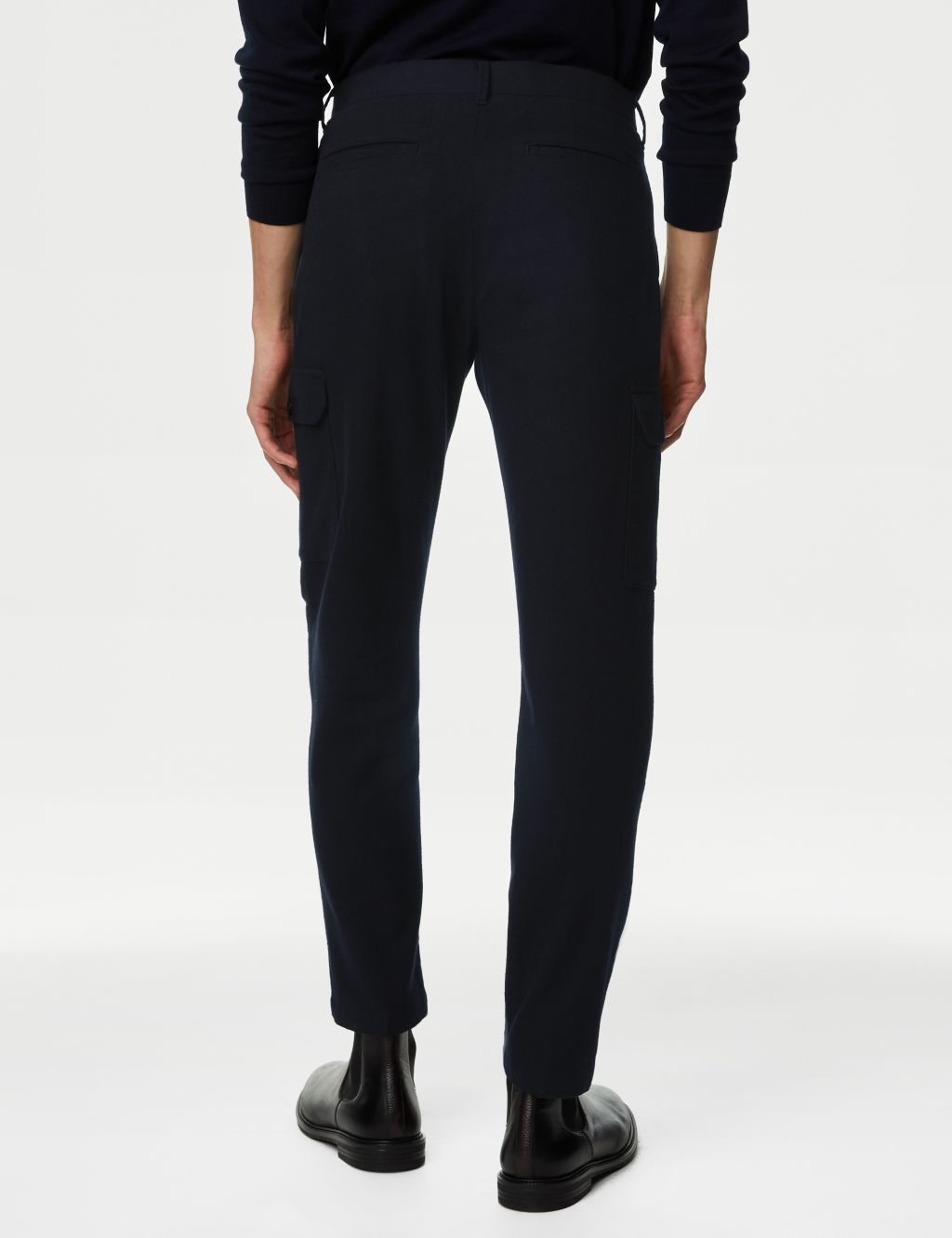 Tapered Fit Wool Blend Cargo Trousers image 5