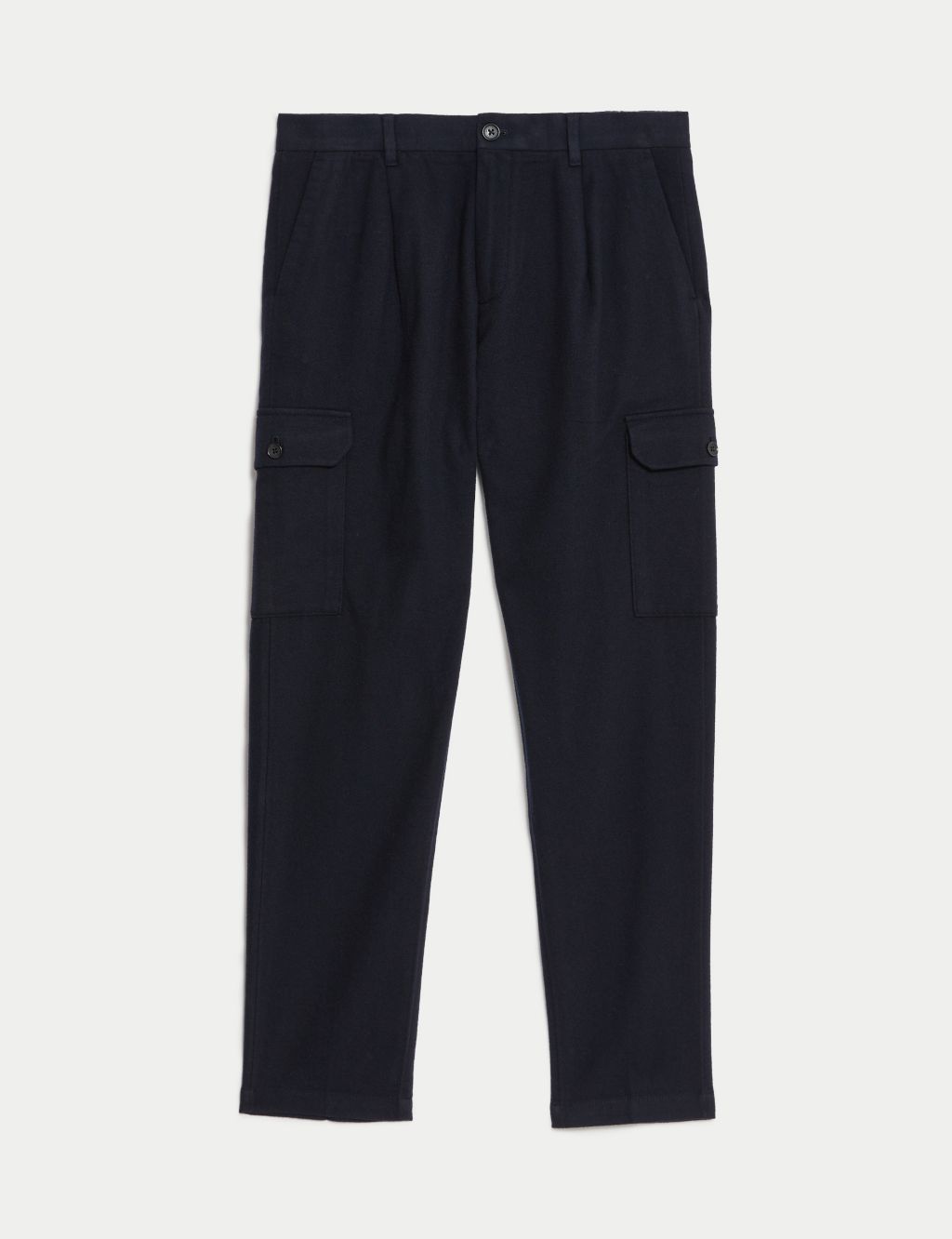 Tapered Fit Wool Blend Cargo Trousers image 2