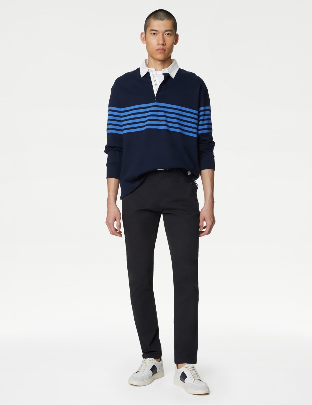 Slim Fit Belted Stretch Chinos image 3
