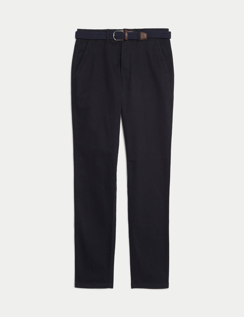 Slim Fit Belted Stretch Chinos image 1
