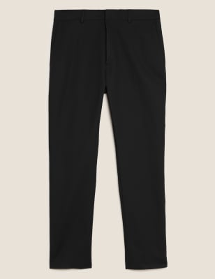  Chino élégant coupe slim en tissu extensible - Black