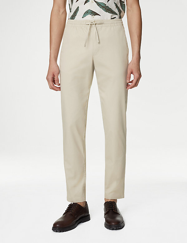 Tapered Fit Elasticated Waist Trousers - QA