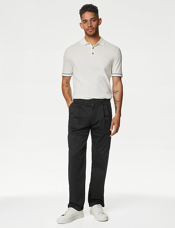Tapered Fit Twin Pleat Chinos - AT