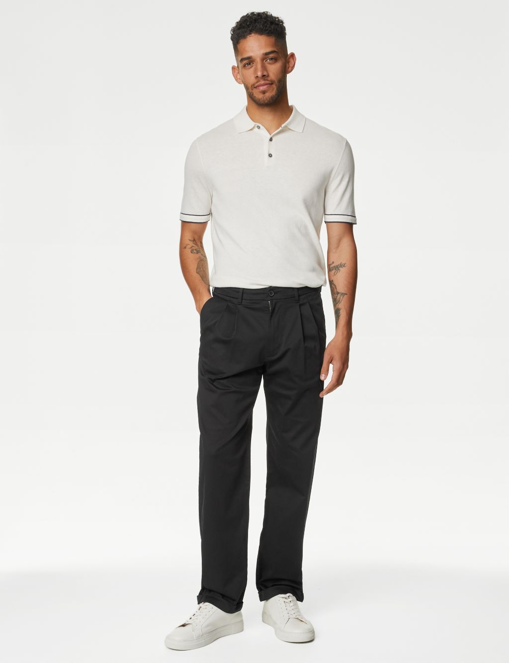 Tapered Fit Twin Pleat Chinos