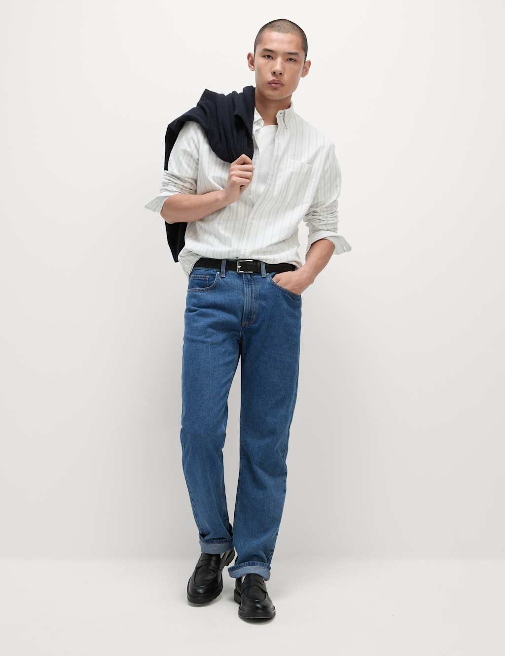 Straight Fit Pure Cotton Jeans